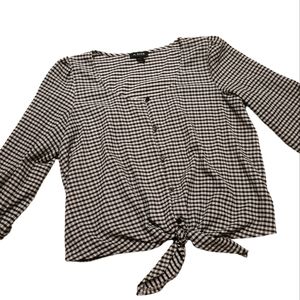 Black and White Button Up Blouse